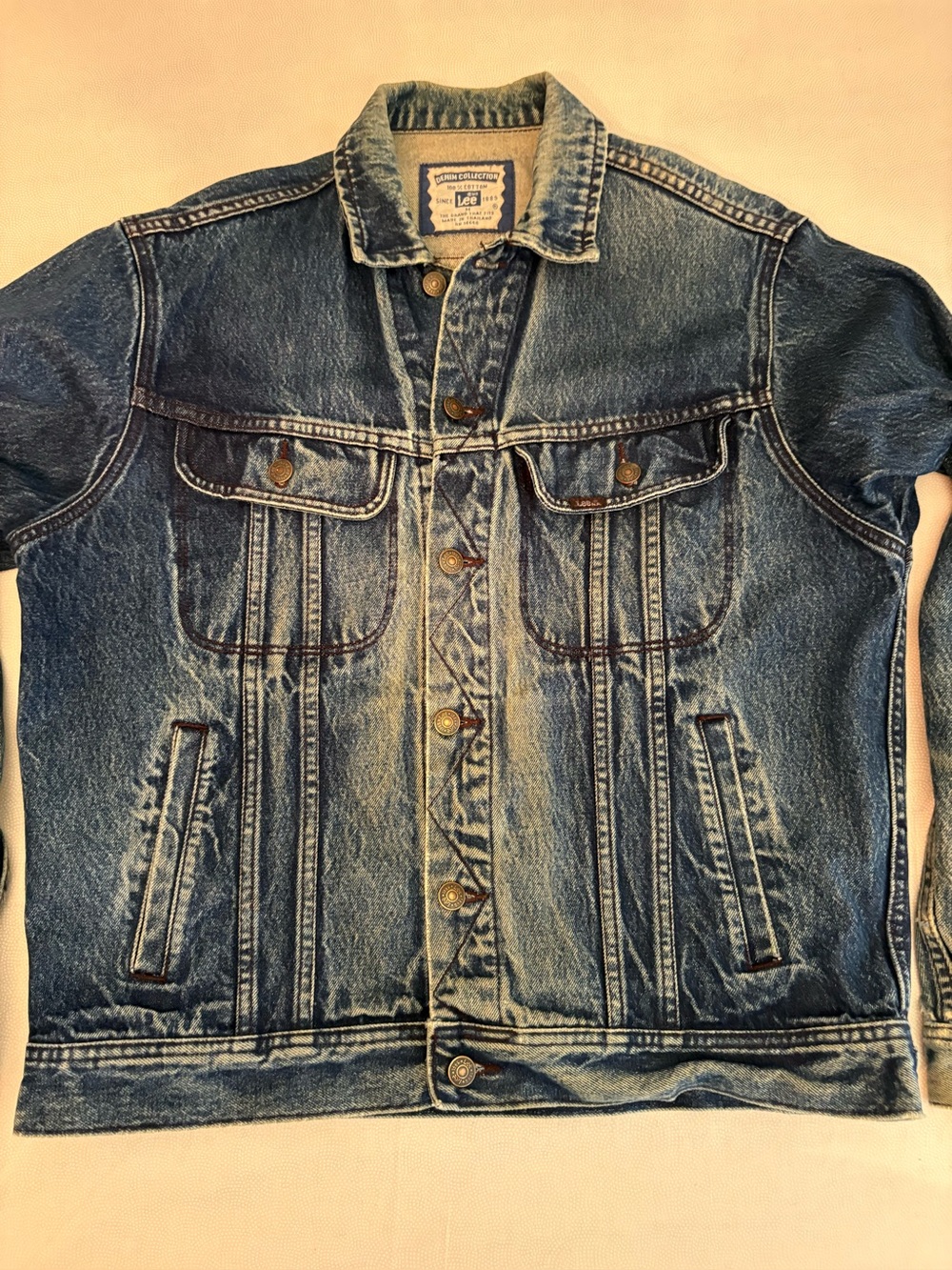 Vintage Lee Men's Distressed Vintage Blue Denim Jacket